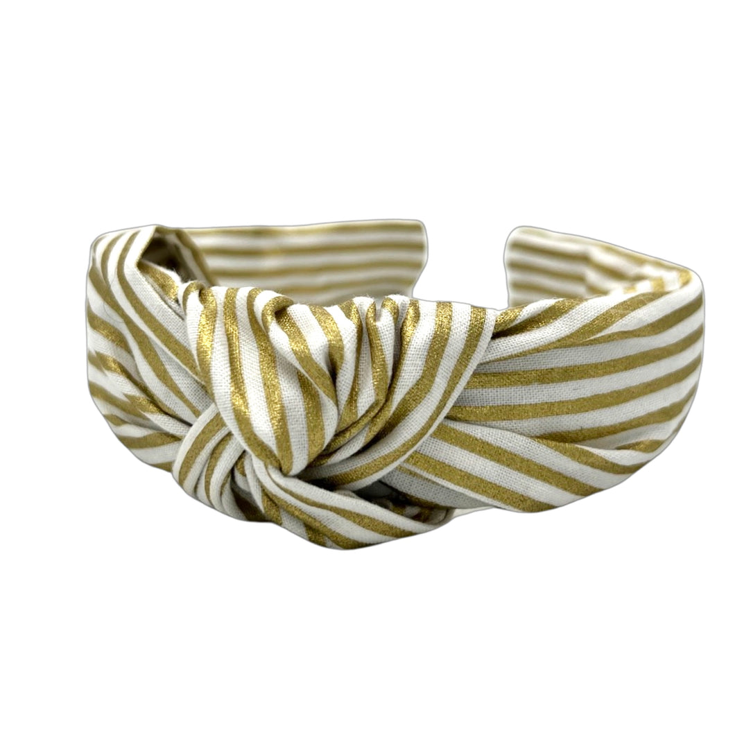 Golden Stripe Knotted Headband