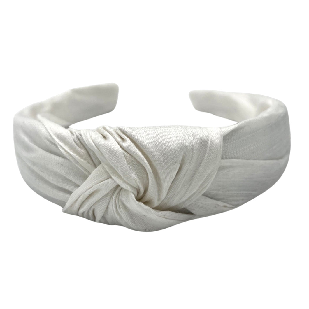 White Silk Knotted Headband