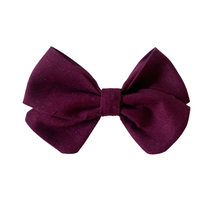 Load image into Gallery viewer, Maroon Cotton - Classic Baby Bow
