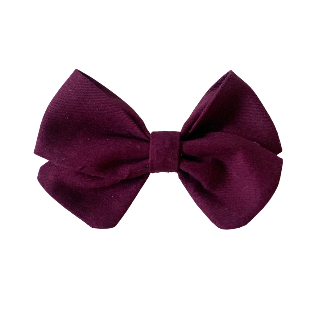 Maroon Cotton - Classic Baby Bow