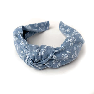Floral Chambray Knotted headband