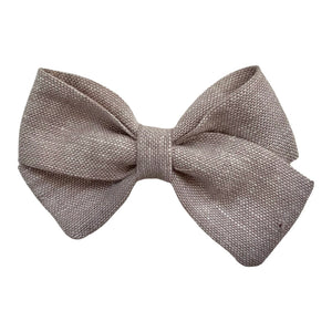 Natural Linen- Classic Baby Bow