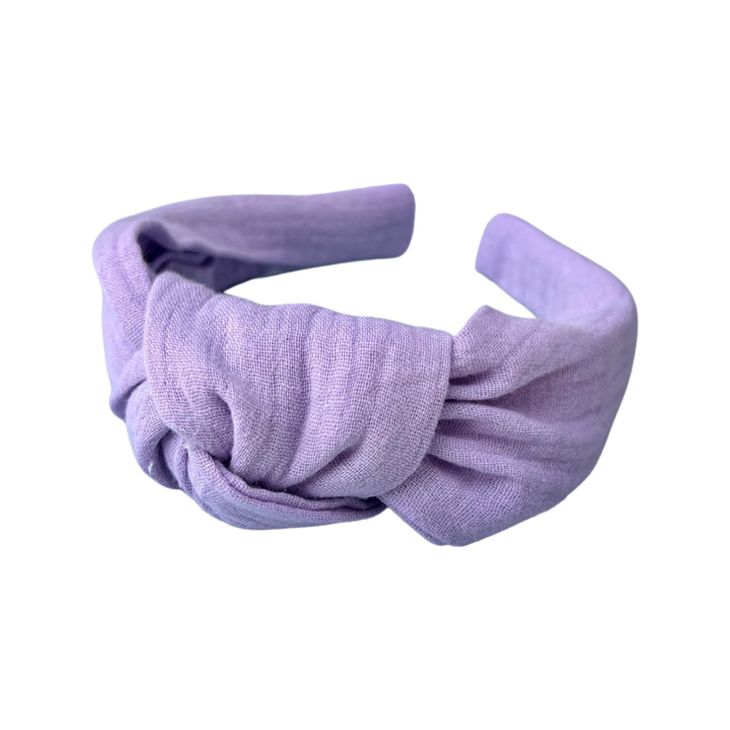 Lavender Gauze Knotted Headband