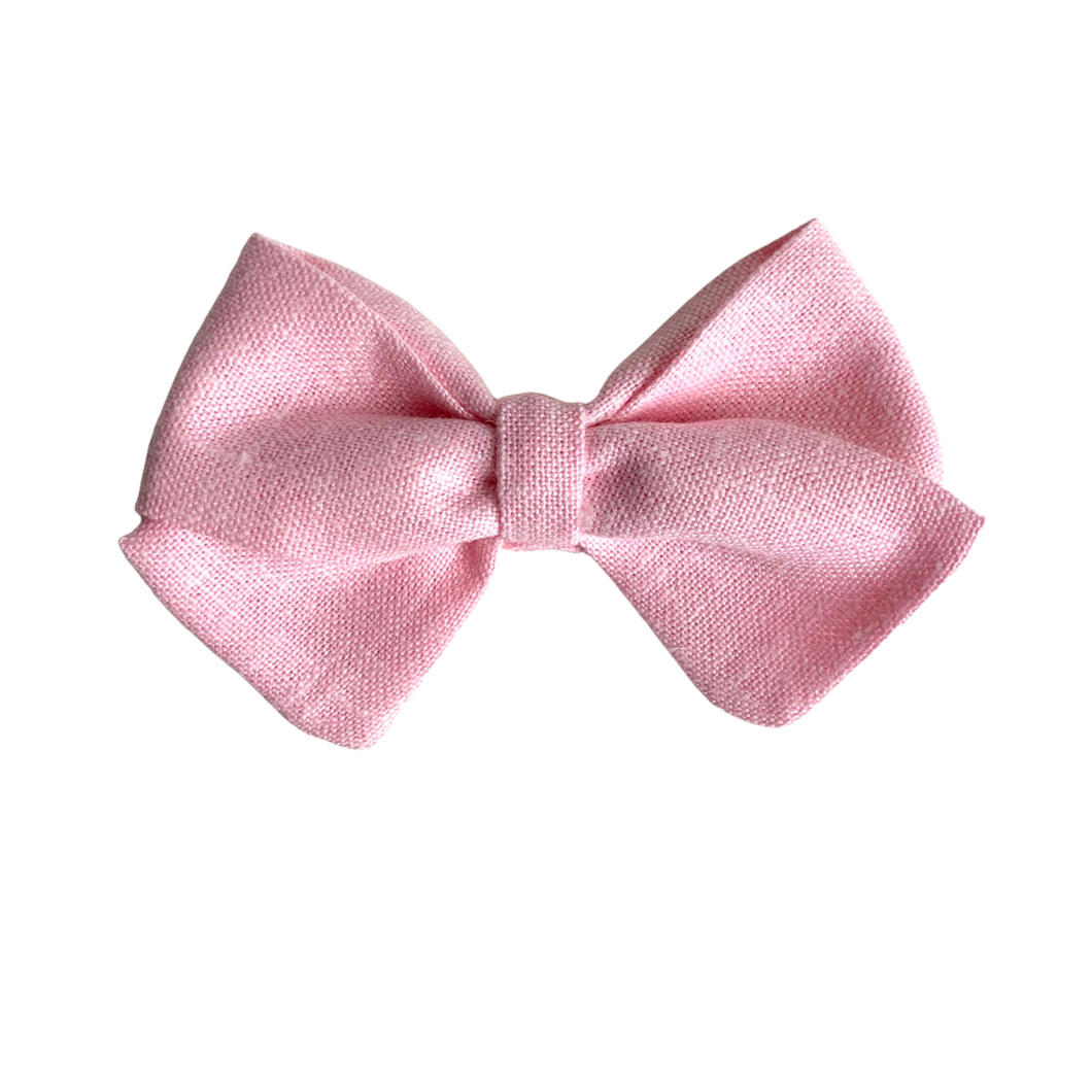Light Pink Linen - Classic Baby Bow